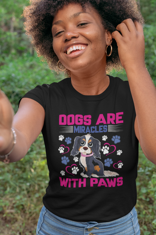 Image of Dogs Are Miracles With Paws - Women's Cotton T-Shirt