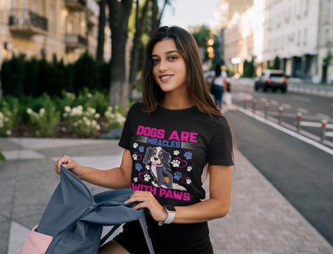 Image of Dogs Are Miracles With Paws - Cotton T-Shirt