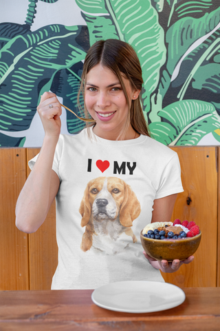 Image of I Love My Beagle - Women's Cotton T-Shirt