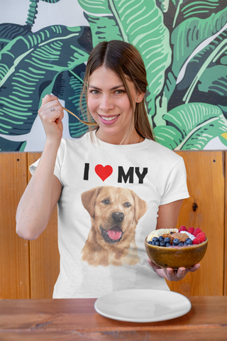 Image of I Love My Yellow Labrador - Women's Cotton T-Shirt
