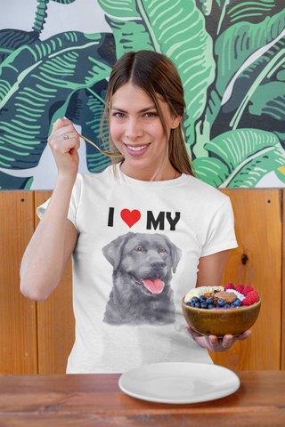 Image of I Love My Black Labrador - Women's Cotton T-Shirt