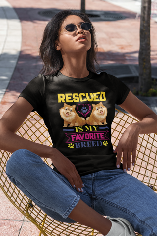 Image of Rescued Is My Favorite Breed - Women's Cotton T-Shirt