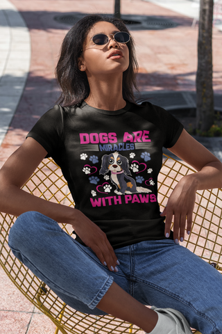 Image of Dogs Are Miracles With Paws - Women's Cotton T-Shirt