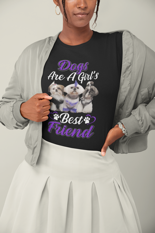 Image of Dogs Are a Girl's Best Friend - Women's Cotton T-Shirt