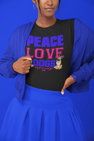 Image of Peace Love Dogs - Women's Cotton T-Shirt