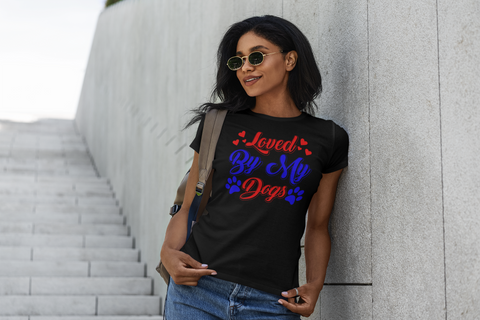 Image of Loved by My Dogs - Women's Cotton T-Shirt