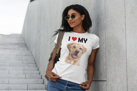 Image of I Love My Yellow Labrador - Women's Cotton T-Shirt