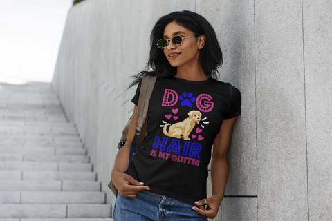 Image of Dog Hair Is My Glitter - Women's Cotton T-Shirt