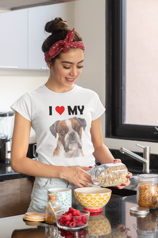 Image of I Love My Boxer - Women's Cotton T-Shirt