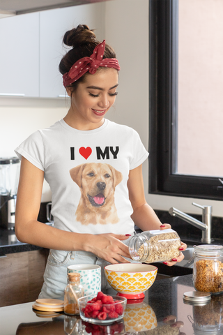 Image of I Love My Yellow Labrador - Women's Cotton T-Shirt