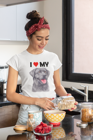 Image of I Love My Black Labrador - Women's Cotton T-Shirt