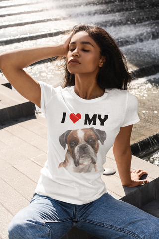 Image of I Love My Boxer - Women's Cotton T-Shirt