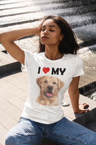 Image of I Love My Yellow Labrador - Women's Cotton T-Shirt