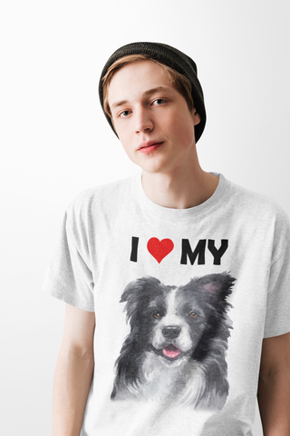 Image of I Love My Border Collie - Cotton T-Shirt
