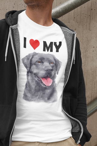 Image of I Love My Black Labrador - Cotton T-Shirt