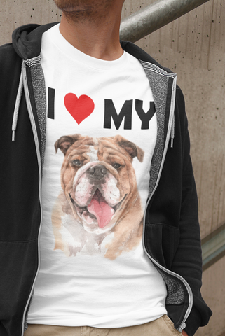 Image of I Love My Bulldog - Cotton T-Shirt
