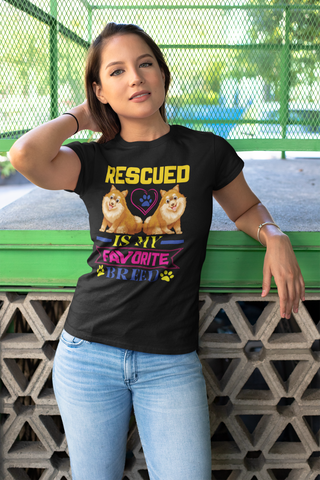 Image of Rescued Is My Favorite Breed - Women's Cotton T-Shirt