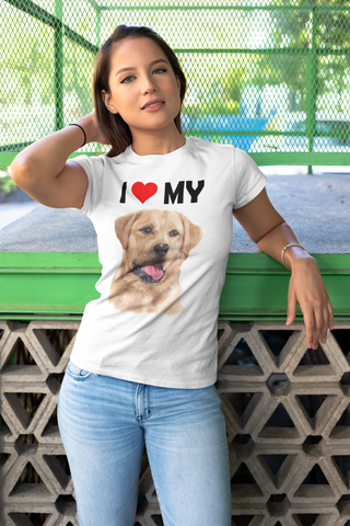 Image of I Love My Yellow Labrador - Women's Cotton T-Shirt