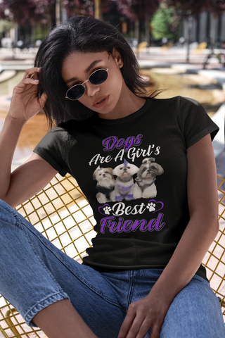 Image of Dogs Are a Girl's Best Friend - Women's Cotton T-Shirt
