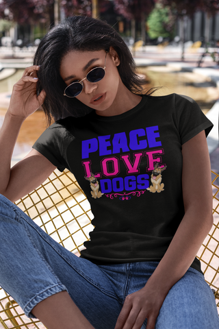 Image of Peace Love Dogs - Women's Cotton T-Shirt