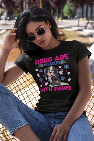 Image of Dogs Are Miracles With Paws - Women's Cotton T-Shirt
