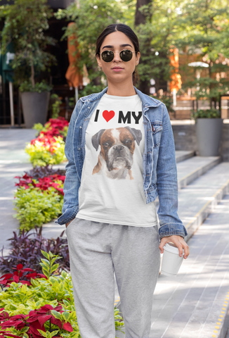 Image of I Love My Boxer - Cotton T-Shirt