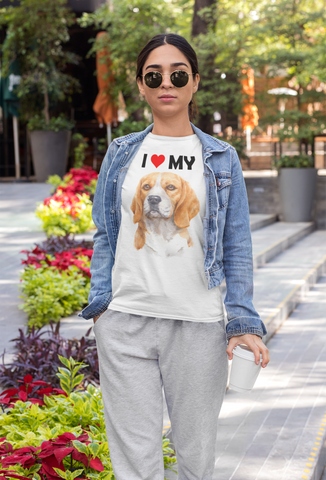 Image of I Love My Beagle - Cotton T-Shirt
