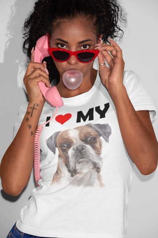 Image of I Love My Boxer - Cotton T-Shirt