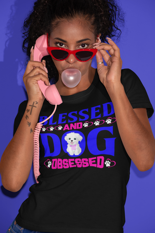 Image of Blessed and Dog Obsessed - Cotton T-Shirt