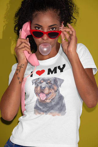 Image of I Love My Rottweiler - Cotton T-Shirt