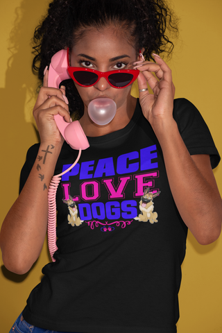 Image of Peace Love Dogs - Cotton T-Shirt