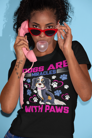 Image of Dogs Are Miracles With Paws - Cotton T-Shirt