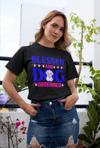 Image of Blessed and Dog Obsessed - Cotton T-Shirt