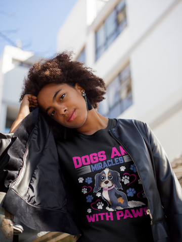 Image of Dogs Are Miracles With Paws - Cotton T-Shirt