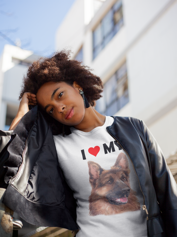 Image of I Love My German Shepherd - Cotton T-Shirt
