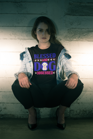 Image of Blessed and Dog Obsessed - Cotton T-Shirt