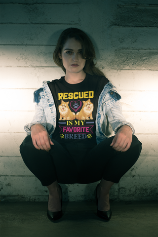 Image of Rescued Is My Favorite Breed - Cotton T-Shirt
