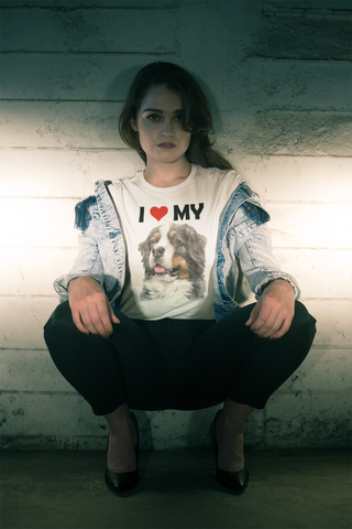 Image of I Love My Bernese Mountain Dog - Cotton T-Shirt