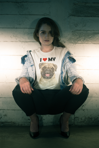 Image of I Love My Pug - Cotton T-Shirt