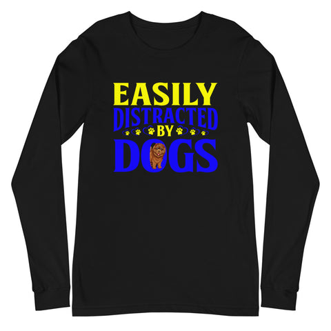Image of Easily Distracted by Dogs - Long Sleeve Shirt