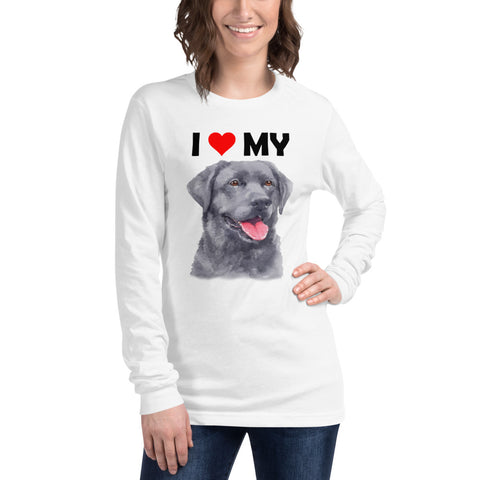 Image of I Love My Black Labrador - Long Sleeve Shirt