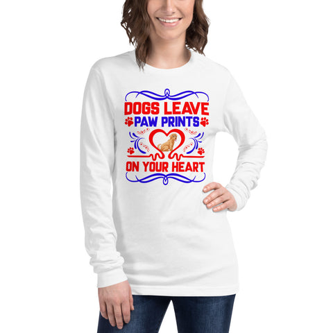 Image of Dogs Leave Paw Prints on Your Heart - Long Sleeve Shirt
