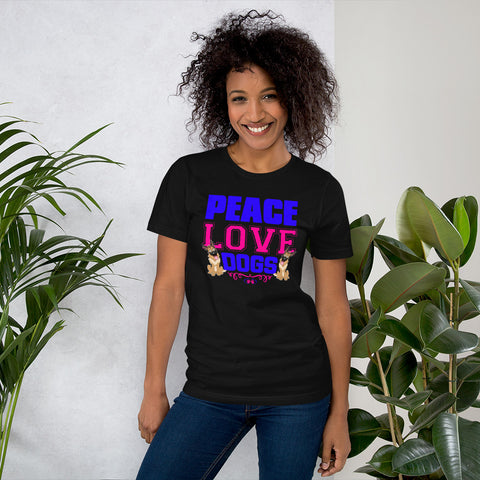 Image of Peace Love Dogs - Cotton T-Shirt