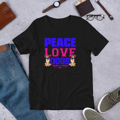Image of Peace Love Dogs - Cotton T-Shirt