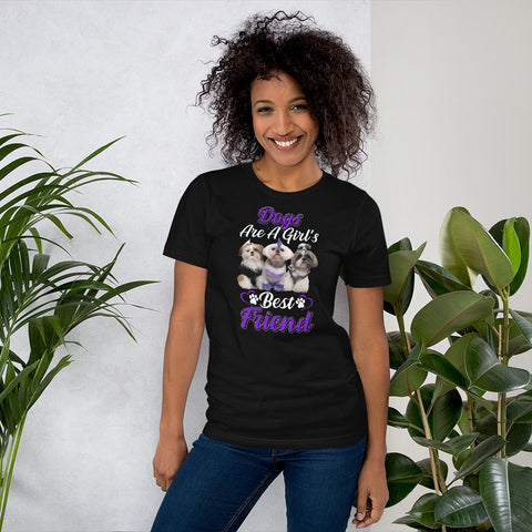 Image of Dogs Are a Girl's Best Friend - Cotton T-Shirt