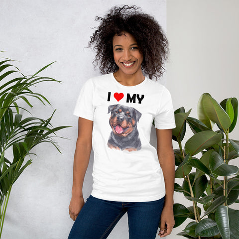 Image of I Love My Rottweiler - Cotton T-Shirt