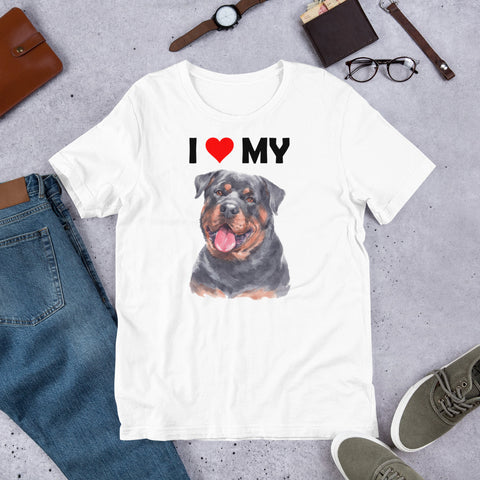 Image of I Love My Rottweiler - Cotton T-Shirt
