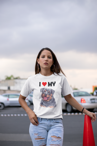 Image of I Love My Rottweiler - Cotton T-Shirt