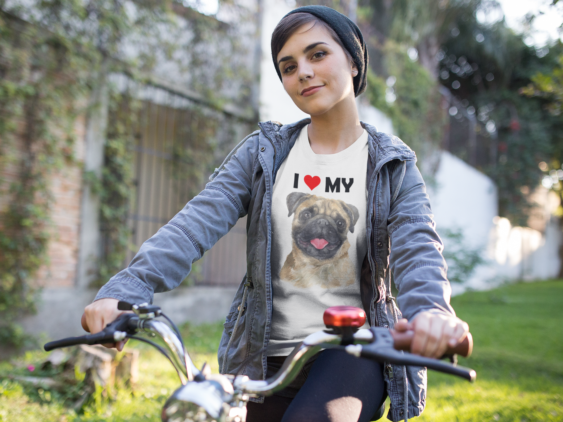 I Love My Pug - Cotton T-Shirt