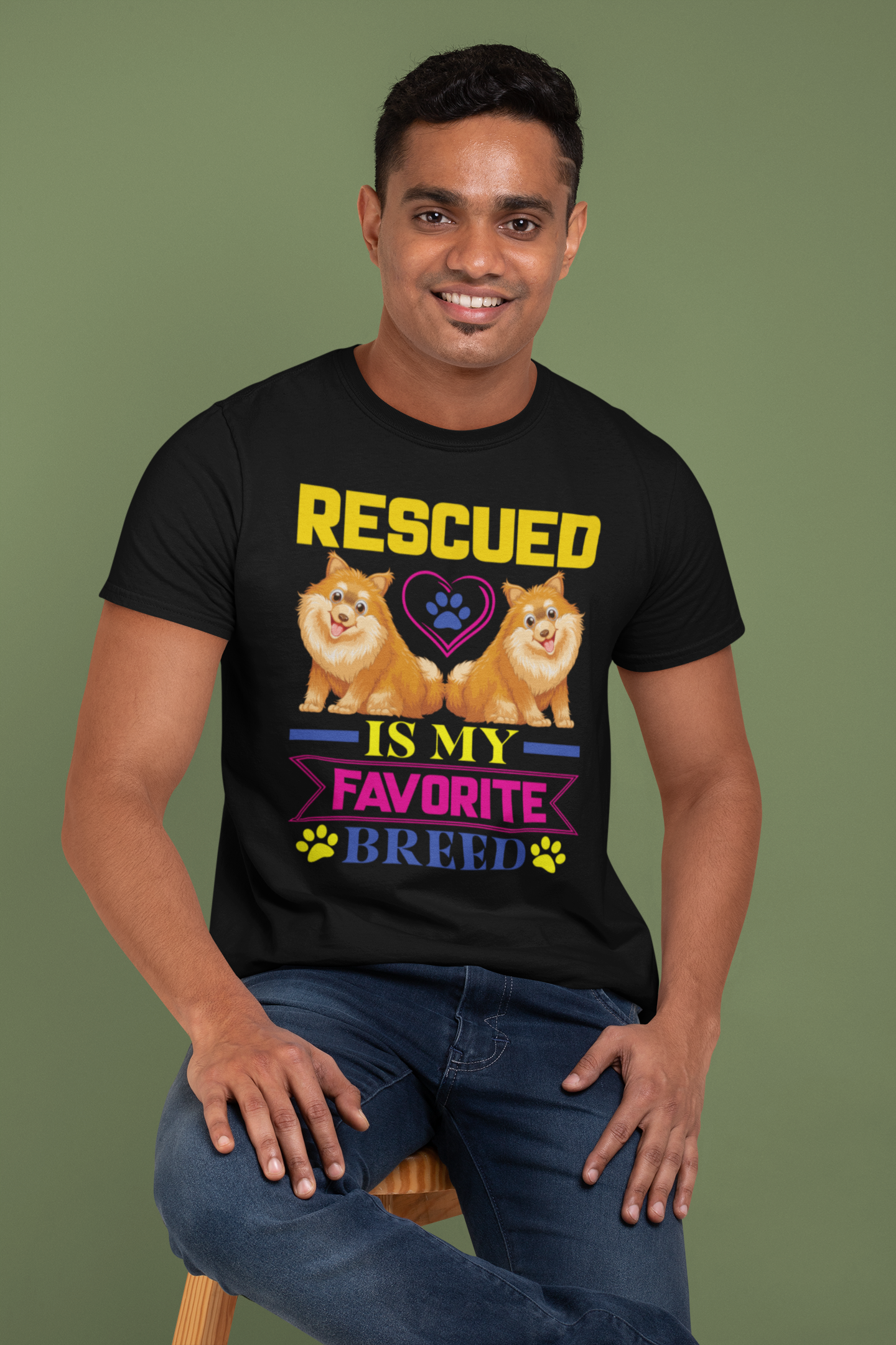 Rescued Is My Favorite Breed - Cotton T-Shirt